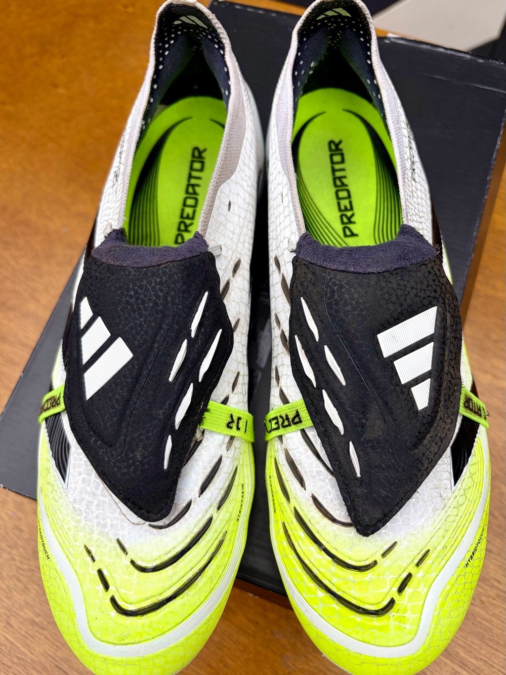 adidas Predator Elite FG Soccer Cleats in White, Black & Neon Green